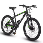 Okak 26IN Mountain Bike with 21 Speeds and Disc Brakes, Kids Dirt Bike with High-Carbon Steel Frame, Mens Bike for Adult & Teenagers