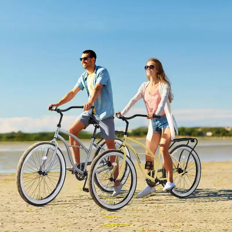 Okak 26IN Single Speed Cruiser Bikes with Steel Frame, Adult Bike with Wide Wheels and Rear Coaster Brakes, Bicycle for Mens and Women
