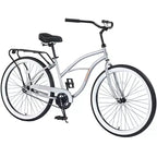 Okak 26IN Single Speed Cruiser Bikes with Steel Frame, Adult Bike with Wide Wheels and Rear Coaster Brakes, Bicycle for Mens and Women