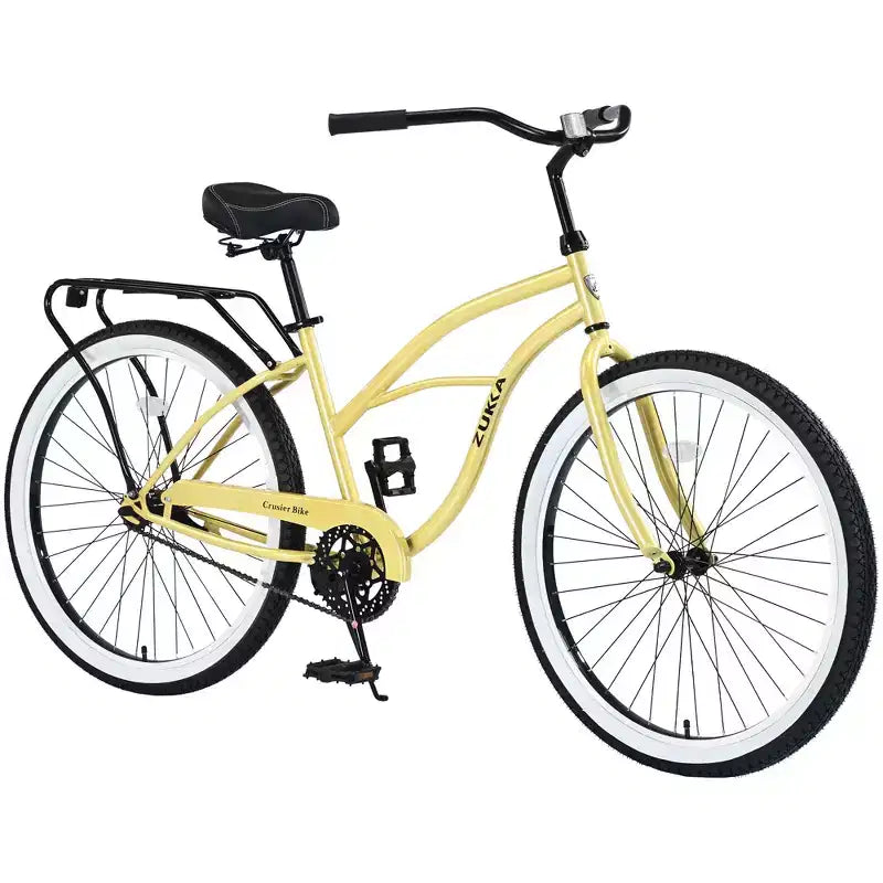 Okak 26IN Single Speed Cruiser Bikes with Steel Frame, Adult Bike with Wide Wheels and Rear Coaster Brakes, Bicycle for Mens and Women