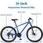 Okak 26IN Adult Bike with 24 Speed and Suspension Fork, Mountain Bike with KENDA Tires and Disk Brake, Fat Tire Bike for Men and Women