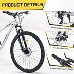 Okak 29IN Mountain Bike with 8 Speed System, Dirt Bike with Steel Frame and Front Suspension, Adult Bike for Men, Women, Boys and Girls