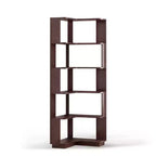 Homy Casa Étagère d'angle 6 niveaux en bois manufacturé, design d'angle peu encombrant pour salon, chambre et bureau