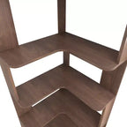 Homy Casa Étagère d'angle 6 niveaux en bois manufacturé, design d'angle peu encombrant pour salon, chambre et bureau