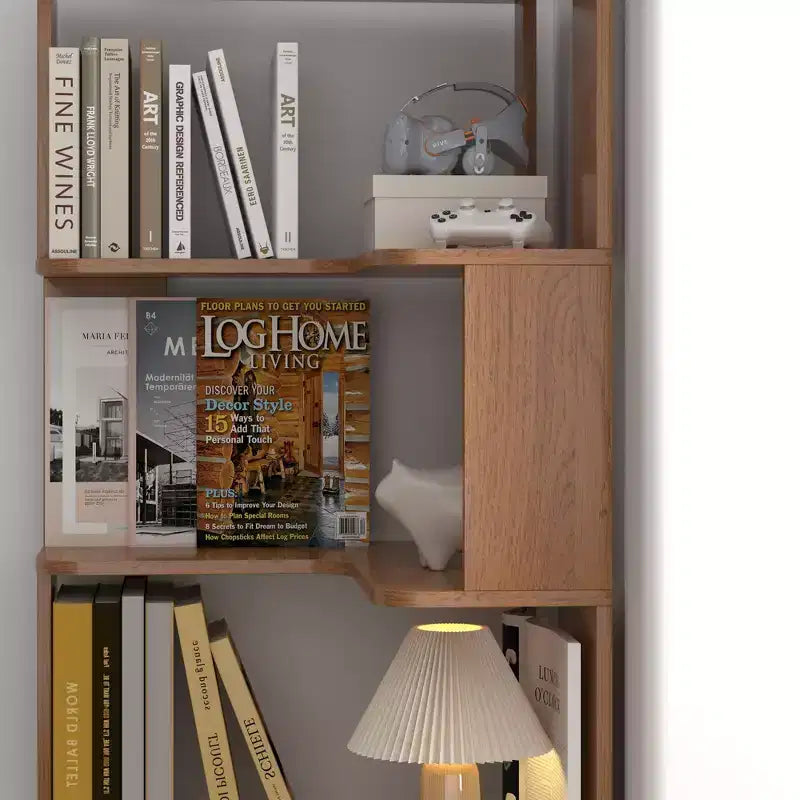 Homy Casa Étagère d'angle 6 niveaux en bois manufacturé, design d'angle peu encombrant pour salon, chambre et bureau