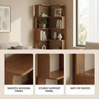 Homy Casa Étagère d'angle 6 niveaux en bois manufacturé, design d'angle peu encombrant pour salon, chambre et bureau