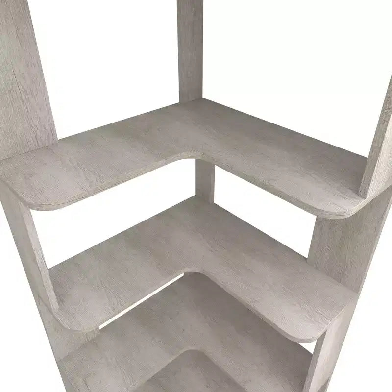 Homy Casa Étagère d'angle 6 niveaux en bois manufacturé, design d'angle peu encombrant pour salon, chambre et bureau