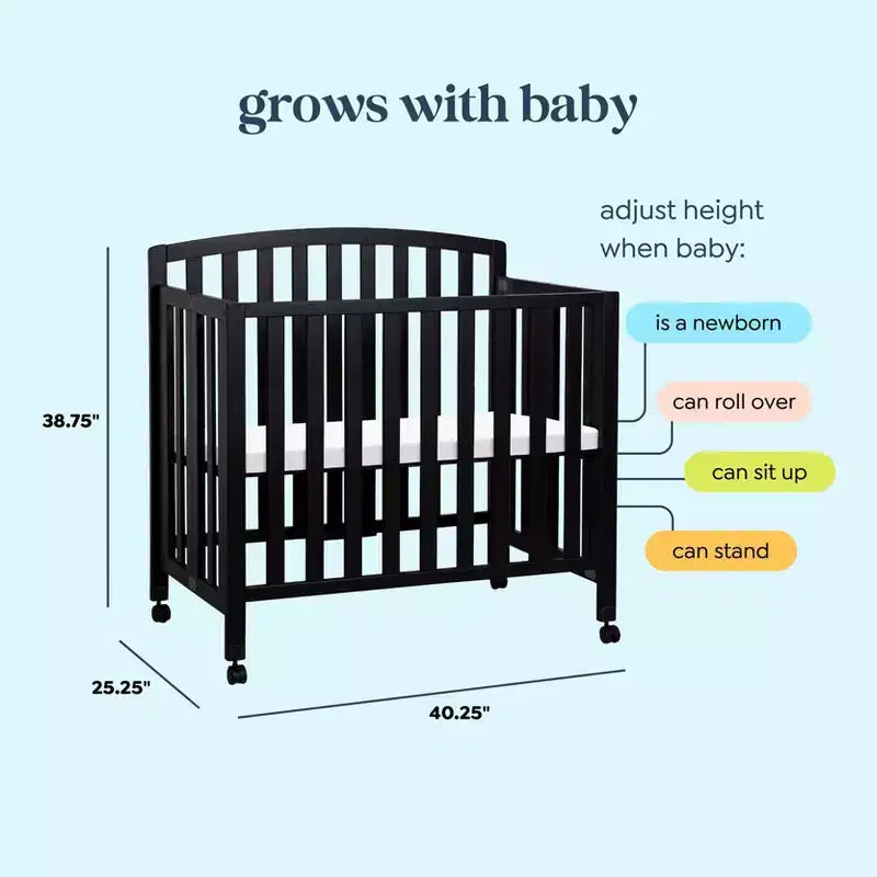 Mini-lit et lit jumeau portables pliables 3-en-1 daVinci Dylan