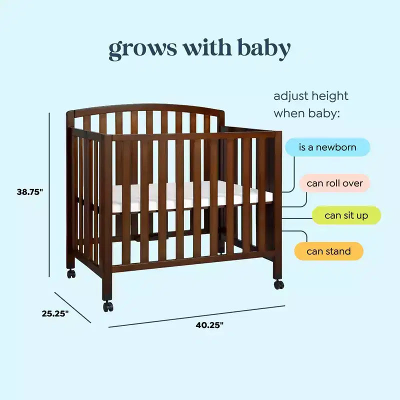 Mini-lit et lit jumeau portables pliables 3-en-1 daVinci Dylan