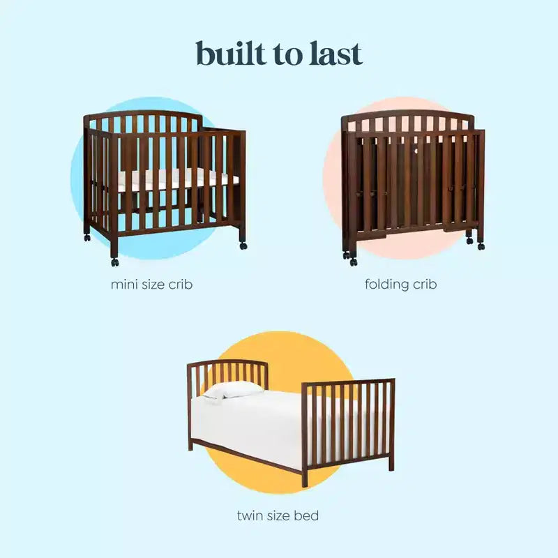 Mini-lit et lit jumeau portables pliables 3-en-1 daVinci Dylan