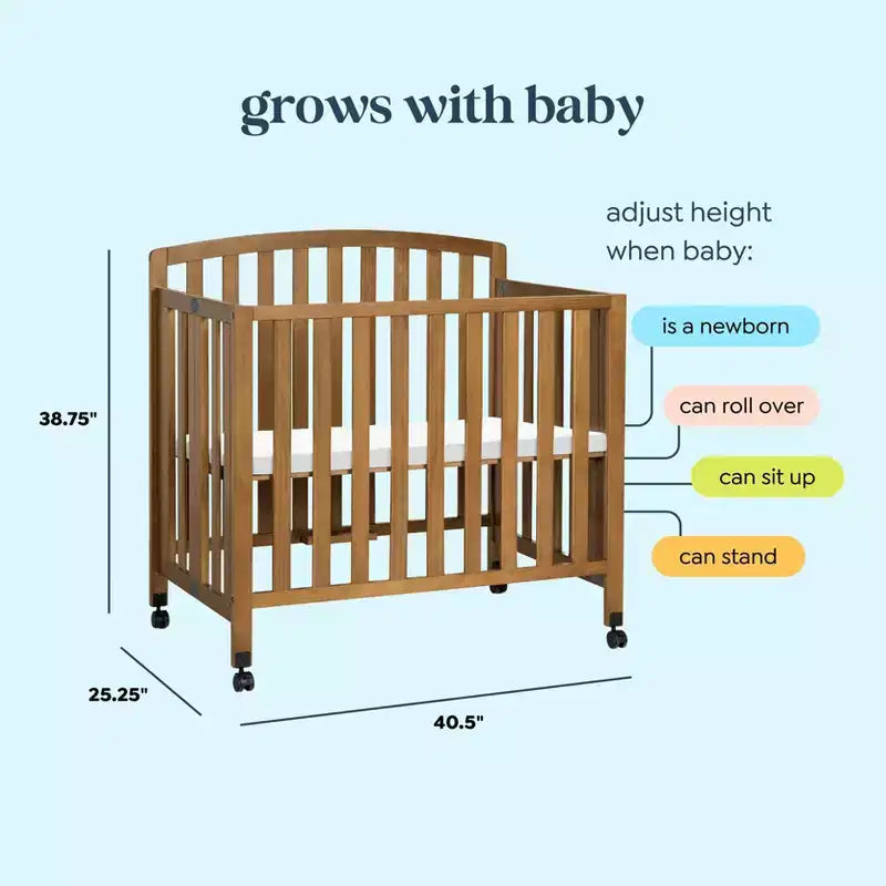 Mini-lit et lit jumeau portables pliables 3-en-1 daVinci Dylan