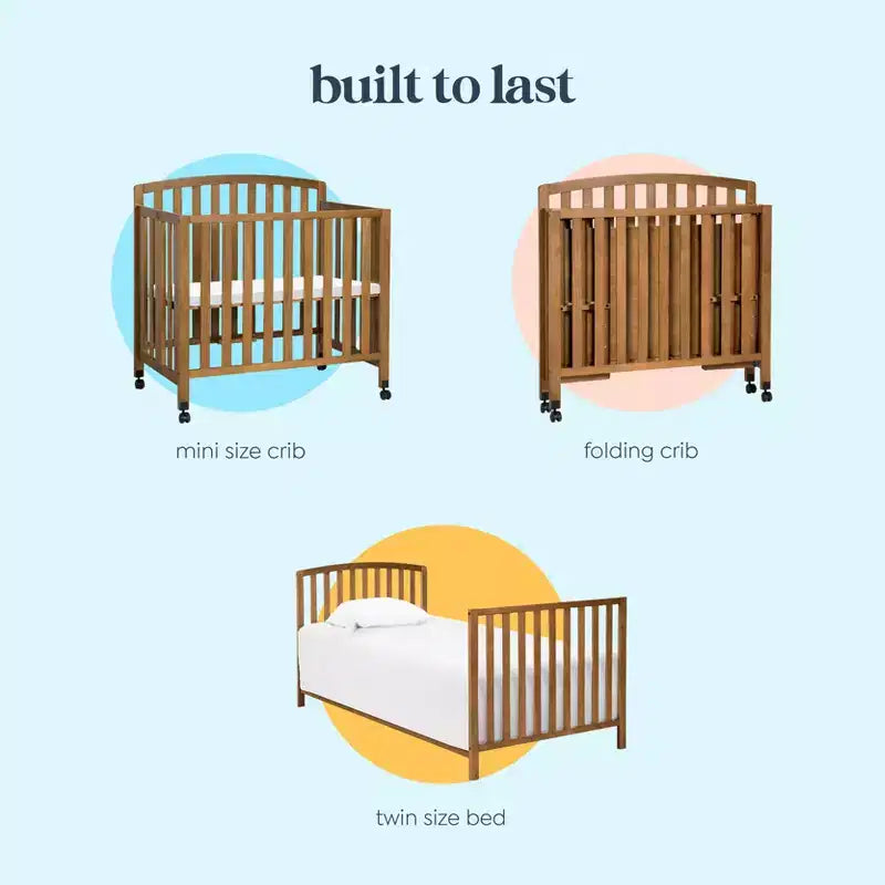 Mini-lit et lit jumeau portables pliables 3-en-1 daVinci Dylan