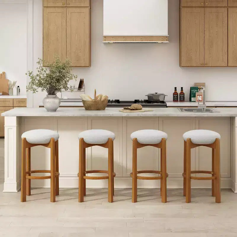 Tabourets de bar rembourrés modernes en bois d'hévéa Buchanan de Christopher Knight Home (Lot de 4)