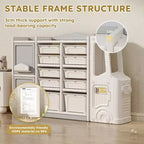 Whisen Childrens Toy Storage Cabinet, Safe, Easy-to-Clean & Versatile for Toys, Books & Clothes - Gray