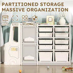 Whisen Childrens Toy Storage Cabinet, Safe, Easy-to-Clean & Versatile for Toys, Books & Clothes - Gray