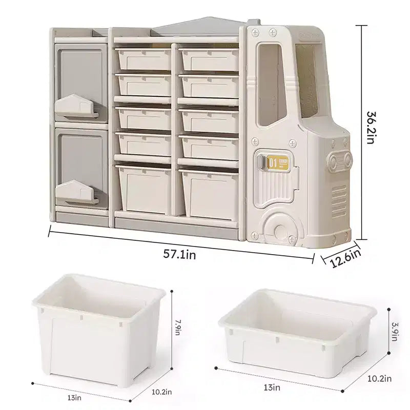 Whisen Childrens Toy Storage Cabinet, Safe, Easy-to-Clean & Versatile for Toys, Books & Clothes - Gray