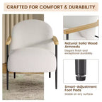 COZONY Mid-Century Modern Accent Chair, Comfortable Lounge Chair with Adjustable Feet, S-Spring Cushion for Living Room, Bedroom, Office