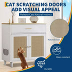 Tressage élégant en rotin, construction en panneaux de particules, intérieur spacieux d'armoire à chat en rotin et design élégant