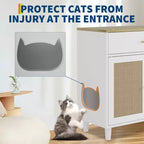 Tressage élégant en rotin, construction en panneaux de particules, intérieur spacieux d'armoire à chat en rotin et design élégant