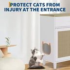 Tressage élégant en rotin, construction en panneaux de particules, intérieur spacieux d'armoire à chat en rotin et design élégant