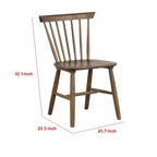 Royal Hampton Side Dining Chair Set of 2, Spindle Back, Tapered Legs, Walnut Wood