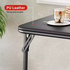 Table à manger pliable, table de jeu carrée portable de 84 cm, plateau rembourré en PU, idéale pour la famille, les fêtes, les pique-niques et les jeux.