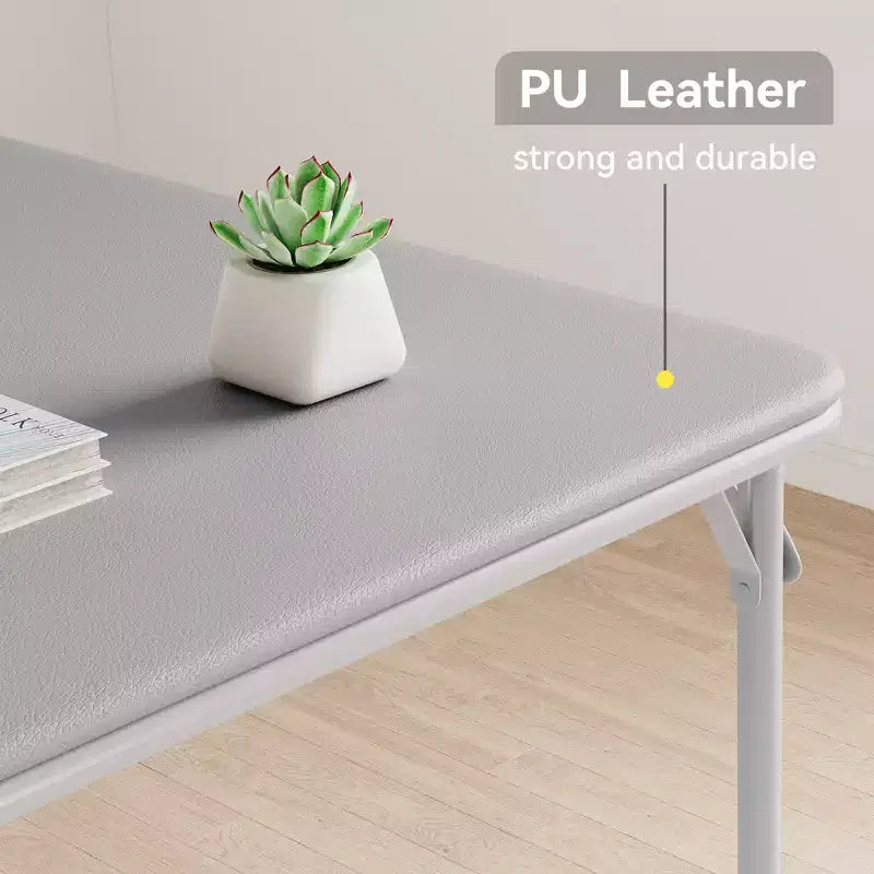Table à manger pliable, table de jeu carrée portable de 84 cm, plateau rembourré en PU, idéale pour la famille, les fêtes, les pique-niques et les jeux.