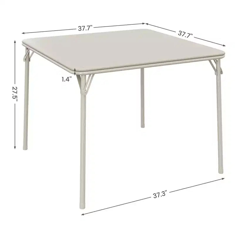 Table à manger pliable, table de jeu carrée portable de 84 cm, plateau rembourré en PU, idéale pour la famille, les fêtes, les pique-niques et les jeux.