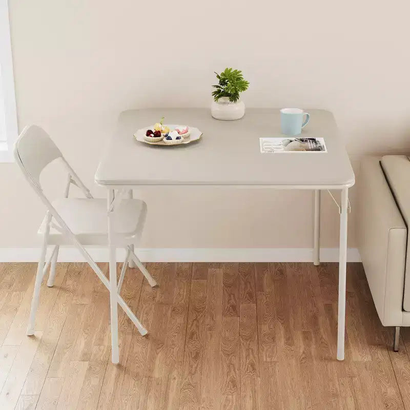 Table à manger pliable, table de jeu carrée portable de 84 cm, plateau rembourré en PU, idéale pour la famille, les fêtes, les pique-niques et les jeux.
