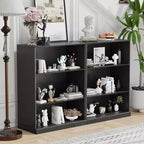 PexFix 41x31x16 Doorless Wood Bookshelf Storage Cabinet Bookcase&Office Cabinet for Kitchen Bedroom Entryway Living Room Dinning Room Black