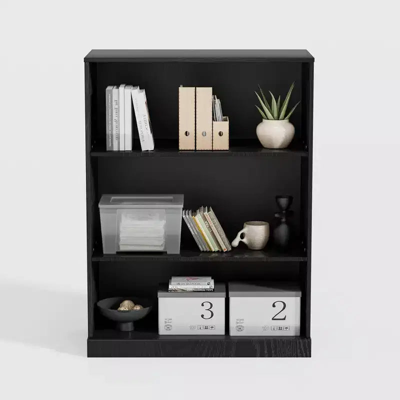 PexFix 41x31x16 Doorless Wood Bookshelf Storage Cabinet Bookcase&Office Cabinet for Kitchen Bedroom Entryway Living Room Dinning Room Black