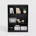 PexFix 41x31x16 Doorless Wood Bookshelf Storage Cabinet Bookcase&Office Cabinet for Kitchen Bedroom Entryway Living Room Dinning Room Black