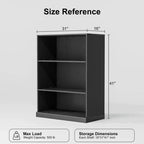 PexFix 41x31x16 Doorless Wood Bookshelf Storage Cabinet Bookcase&Office Cabinet for Kitchen Bedroom Entryway Living Room Dinning Room Black