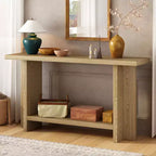 Okak Minimalist Ash Veneer Console Table with T-Shaped Legs,Modern Entryway Table Foyer Tables for Entryway,Hallway,Living Room