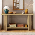 Okak Minimalist Ash Veneer Console Table with T-Shaped Legs,Modern Entryway Table Foyer Tables for Entryway,Hallway,Living Room