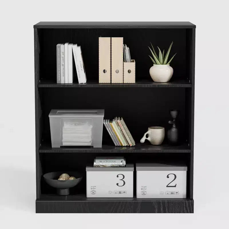 PexFix 36x31x16 Étagère de rangement sans porte en bois Meuble de rangement bibliothèque et armoire de bureau pour cuisine, chambre, entrée, salon, salle à manger Noir