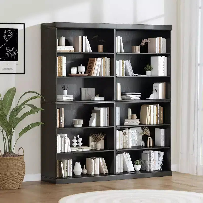 PexFix 36x31x16 Étagère de rangement sans porte en bois Meuble de rangement bibliothèque et armoire de bureau pour cuisine, chambre, entrée, salon, salle à manger Noir