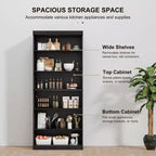 PexFix 36x31x16 Étagère de rangement sans porte en bois Meuble de rangement bibliothèque et armoire de bureau pour cuisine, chambre, entrée, salon, salle à manger Noir