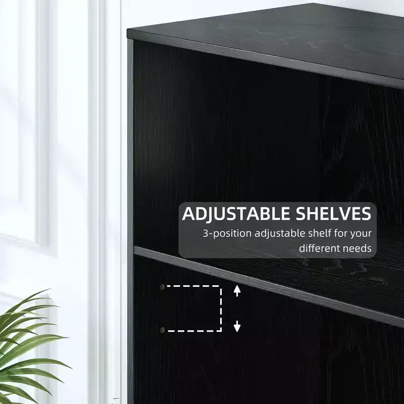 PexFix 36x31x16 Étagère de rangement sans porte en bois Meuble de rangement bibliothèque et armoire de bureau pour cuisine, chambre, entrée, salon, salle à manger Noir