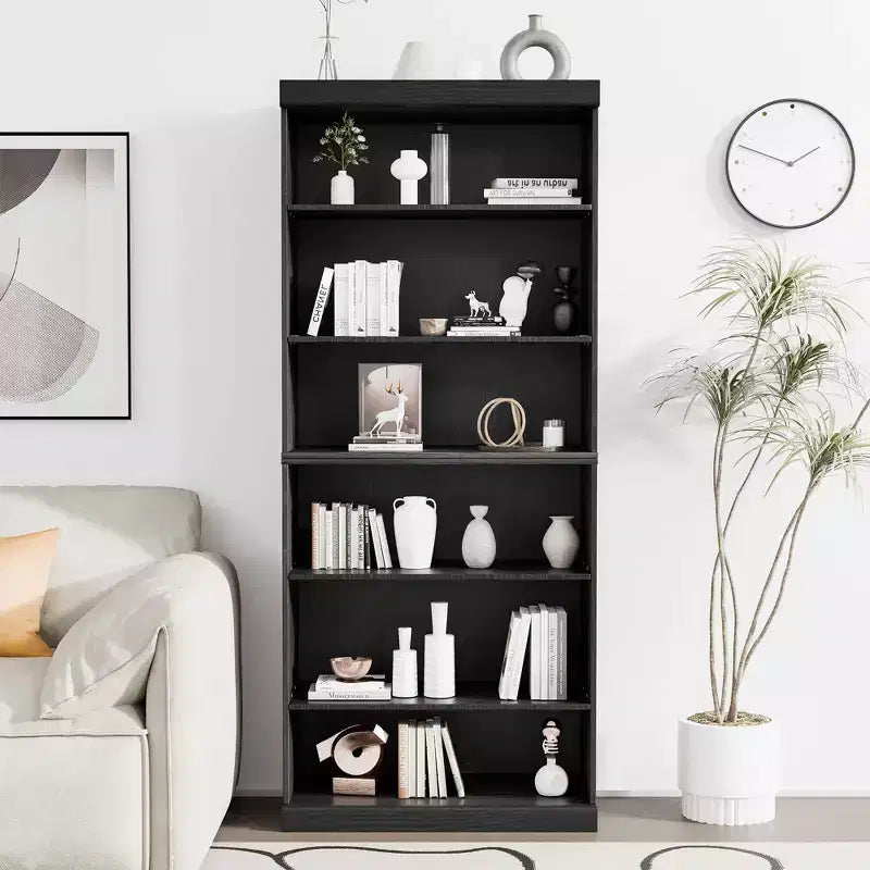 PexFix 36x31x16 Étagère de rangement sans porte en bois Meuble de rangement bibliothèque et armoire de bureau pour cuisine, chambre, entrée, salon, salle à manger Noir