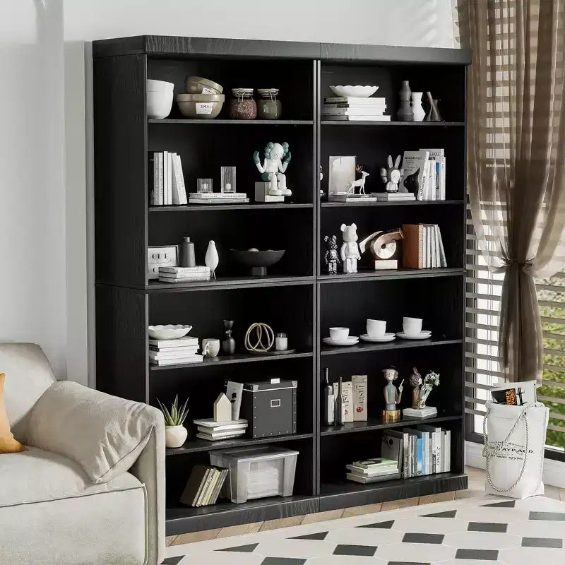 PexFix 36x31x16 Étagère de rangement sans porte en bois Meuble de rangement bibliothèque et armoire de bureau pour cuisine, chambre, entrée, salon, salle à manger Noir