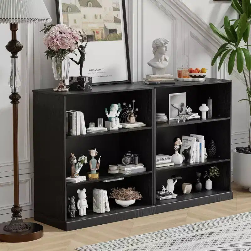 PexFix 36x31x16 Étagère de rangement sans porte en bois Meuble de rangement bibliothèque et armoire de bureau pour cuisine, chambre, entrée, salon, salle à manger Noir