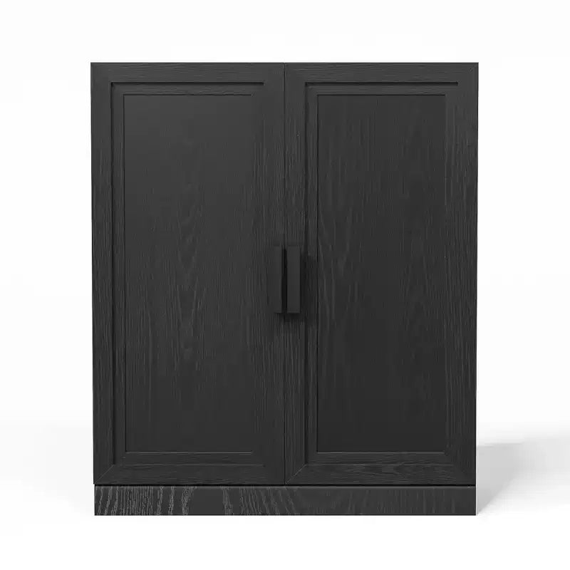 PexFix 36 Armoire de rangement d'appoint en bois, buffet moderne avec 2 portes et étagère réglable pour salon, salle à manger, entrée, noir