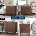 Table de chevet moderne cannelée COZONY avec plateau en faux marbre, table de chevet à 3 tiroirs avec profil incurvé pour chambre à coucher et salon