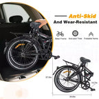 Okak 24IN Folding Bike with Fenders and Dual V-Brake, City Commuter Bicycle with Steel Frame and Shelf, Cruiser Bikes for Men and Women