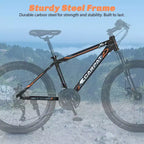 Okak 24IN Mountain Bike with Daul Disc Brakes and Front Suspension, Kids Bike with 21 Speed and Steel Frame, Bicycle for Boys, Girls
