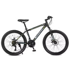 Okak 24IN Mountain Bike with Daul Disc Brakes and Front Suspension, Kids Bike with 21 Speed and Steel Frame, Bicycle for Boys, Girls