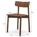 Chaises de salle à manger en bois massif Homy Casa, Chaises d'appoint sans accoudoirs pour cuisine et salle à manger, Lot de 2, Noyer