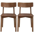 Chaises de salle à manger en bois massif Homy Casa, Chaises d'appoint sans accoudoirs pour cuisine et salle à manger, Lot de 2, Noyer