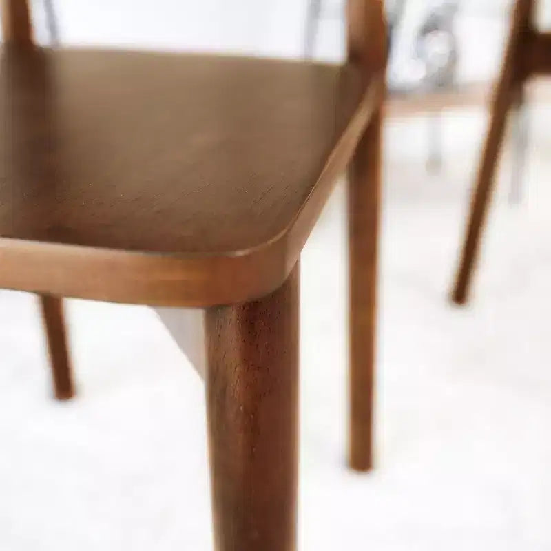 Chaises de salle à manger en bois massif Homy Casa, Chaises d'appoint sans accoudoirs pour cuisine et salle à manger, Lot de 2, Noyer